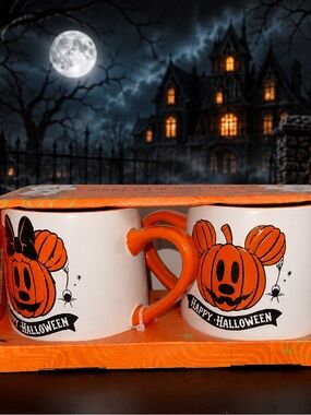 Halloween MICKEY AND MINNIE Pumpkin Mug Set